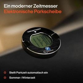 OOONO P-DISC NO1 - Electronic Parking Disc with Approval for Car - Automatic Digital Parking Disc Electric with Approval from KBA according to German Road Traffic Regulations - Electric Parking Meter