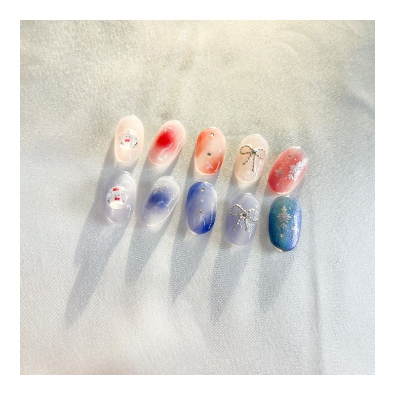 Christmas Aurora color selection (pink blue) - Almond / 크리스마스