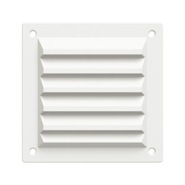 100mm (4") Square Vent Cover with Rear Spigot & Mesh Screen – Wall, Ceiling or Soffit Air Vent – Modern Plastic Grille for Bathroom, Kitchen, Loft – Easy to Install (White)