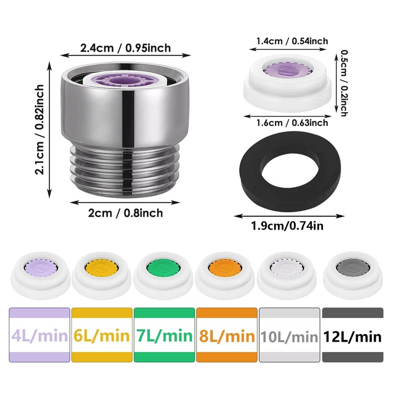 DGHOME Shower Flow Reducer Limiter Water Saving Shower Adapter 6