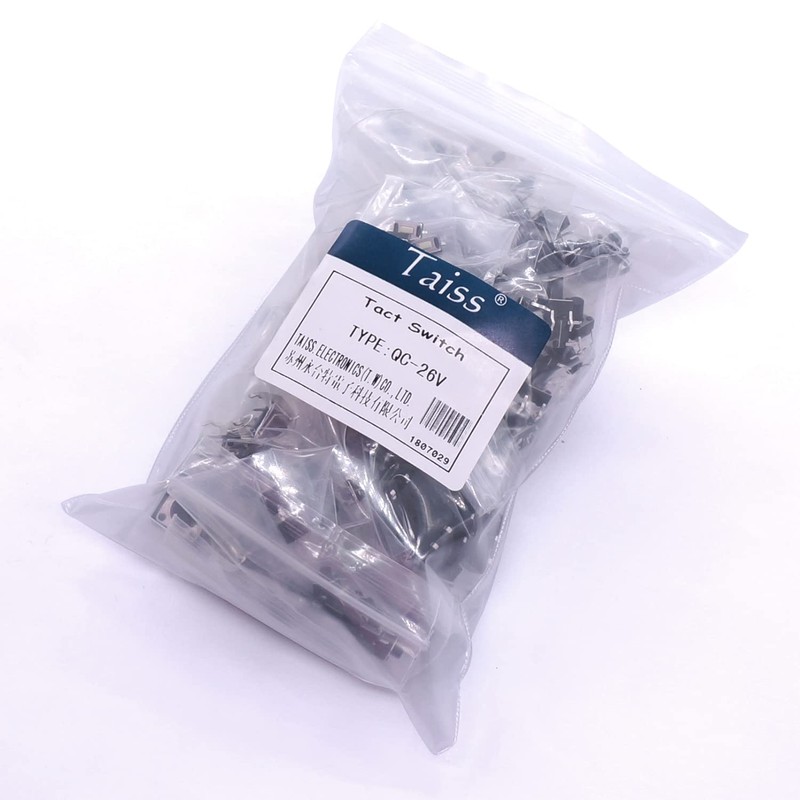 Taiss 260 Pieces Tactile Push Button Switch Kit Tactile Push