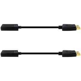 KOGUNXU Upgraded 2pcs DisplayPort to HDMI Adapter, 4K Video Converter Connector Cable Fit for Monitor, Display,Screen, Projector, TV, HDTV, VR Headset with HDMI Port