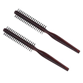 FOMIYES 5sets Natural Wood Hair Brush Round Comb Hairdressing Round Brush for Wavy Hair Soft Bristles Scalp Massage Care Tool 2pcs*5