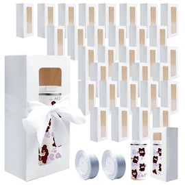 SENONAPO 64 Pcs Gift Boxes with Ribbon 12oz 16oz 20oz for Transparent Gift Box for Sublimation Glass Exhibition Boxes Drinking Glasses Jars Blanks Tumbler Sublimation Tumblers Gift Box (White)