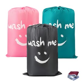 Pack of 3 Laundry Bags Travel Dirty Laundry Bag Travel Durable Laundry Bag Large Foldable with Drawstring for Camping (61 x 91 cm)