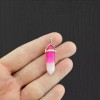 Unbranded Natural Pink Agate Gemstone Crystal Point Pendant - GEM074
