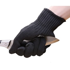 ANCLLO Level 5 Safe Cut Resistant Glove Metal Wire Glove Durable Rustproof Reliable Cutting Glove for Kitchen Woodworking Gardening