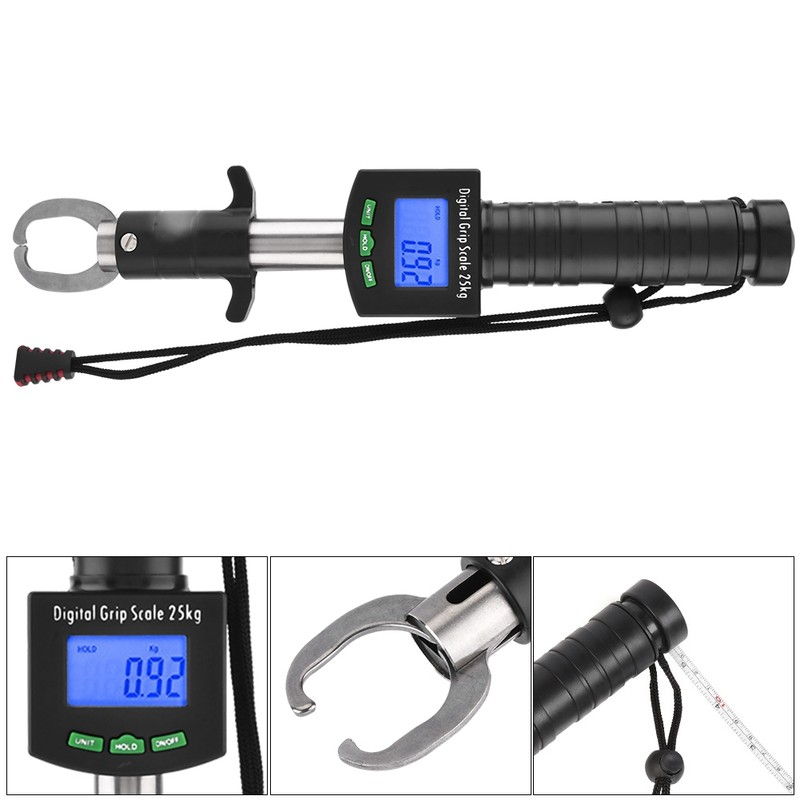 3 in 1 Digital Fish Grip Scale 25kg/55lb Fish Lip