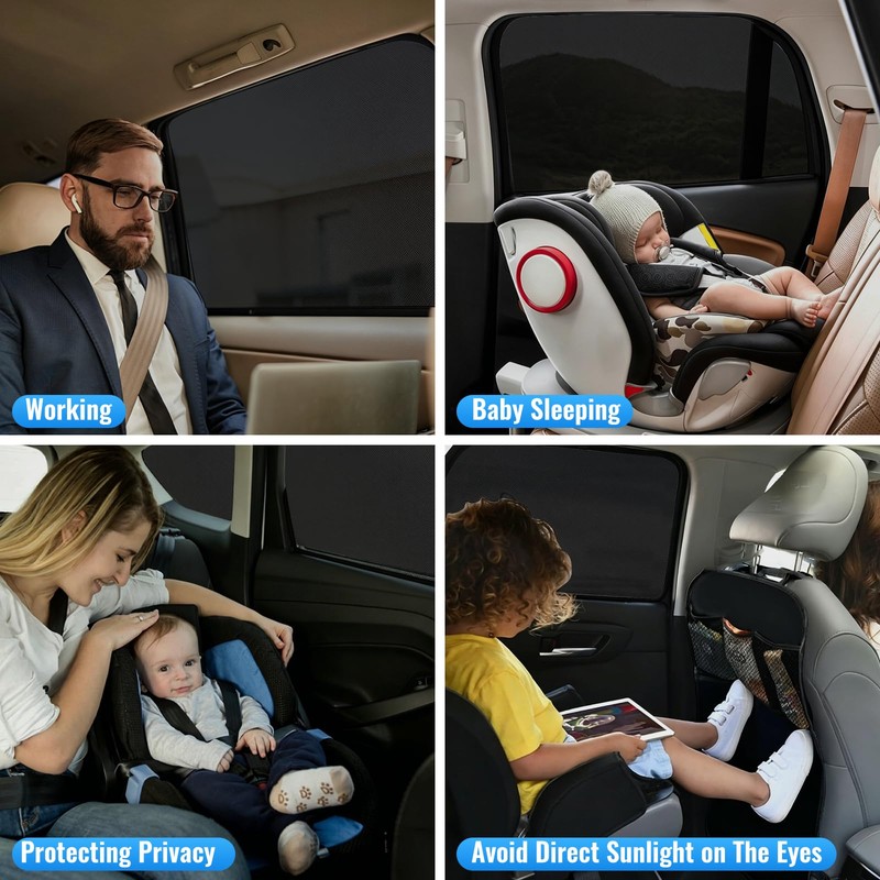 Tendine Parasole Auto Bambini, 2 Pezzi Oscuranti Finestrini Auto, Tendina