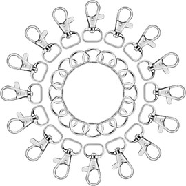 SANNIX 120 Pcs Keychain Clip Hooks with D Ring Include 60Pcs Swivel Snap Hooks Lanyard Clip and 60Pcs D Ring for Purse Hardware Sewing Projects (1/2” Inside Width)