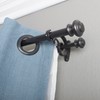 Decopolitan Urn Telescoping Double Drapery Rod Set, 72-144", Bronze
