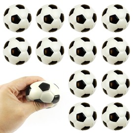 12pcs Stress Balls Mini Football Squishy Fidget Toys for Stress and Anxiety Relief for Adults and Kids,Squeeze Balls Hand Exercise Stress Relief Ideal for Year 6 Leavers Gifts Lucky Dip Prizes