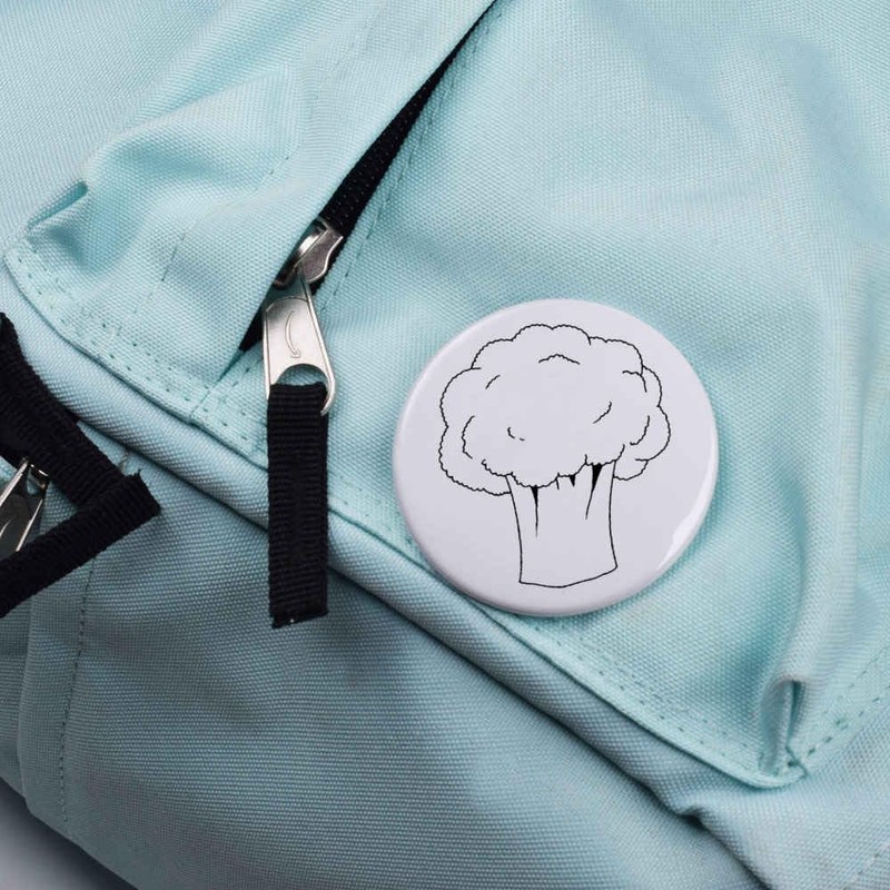 77mm 'Broccoli' Large Button Pin Badge (BB00138574)