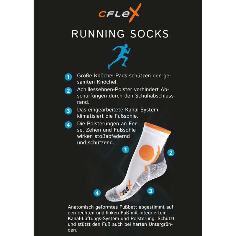 CFLEX running socks – 4 pairs of running socks –