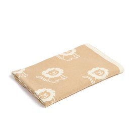 Clair de Lune Reversible Lion Knitted Baby Blanket, Soft Safari Design 70 x 90cm