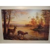 Mary Pettis Quiet Evening Whitetail Deer by Log Cabin Print