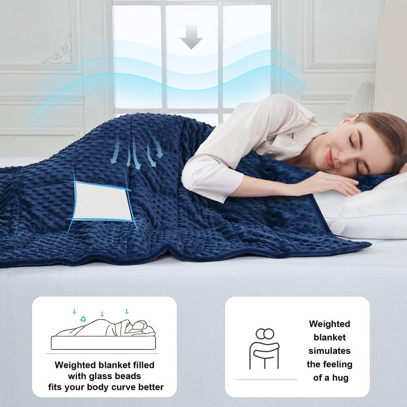 Alomidds Weighted Blanket for Adults, Weighted Blankets Queen Size 60"x80",15lbs,