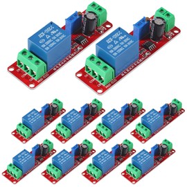 QCCAN 10PCS NE555 Delay Timer Switch Adjustable Disconnect Module Time Delay Relay Module DC 12V Delay Relay Shield 0~10S