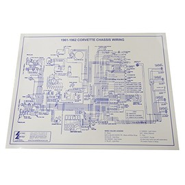 1961-1962 Corvette C1 Wiring Diagram 17X22 Laminated