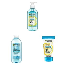 Garnier Express Aclara Gel de Limpieza Anti Acne 200ml  ara Agua Micelar Anti Acne 400 ml  ara Exfoliante Anti Acne 150 ml                            