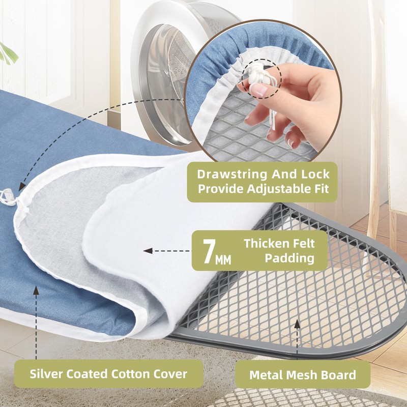 Storageideas Ironing Board 48" x 15" with Iron Holder, Adjustable