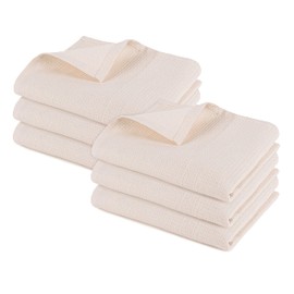 Pagnanno – Hotel Quality Kitchen Tea Towels & Waffle Weave tea towel – Professional Cotton 45 x 70 cm | Absorbent Fast Drying Dish Towels, Kitchen and Bar Towels (Pack of 6 (45x70cm), Waffle - Beige)