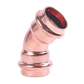 EZ-FLUID Plumbing 1-1/4" Press x Press LF Press Copper 45 Degree Elbow Pressure Copper Fittings with Propress Copper Pipe Connection for Residential,Commercial. (1)