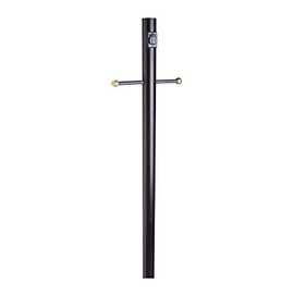 Design House 579714 Outdoor Lamp Post Accessory, Black, Post & Outlet
