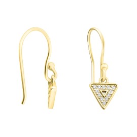 SOFIA MILANI - Women's Earrings 925 Silver with Zirconia Stones - Triangle Earrings, Yellow Gold, Cubic Zirconia