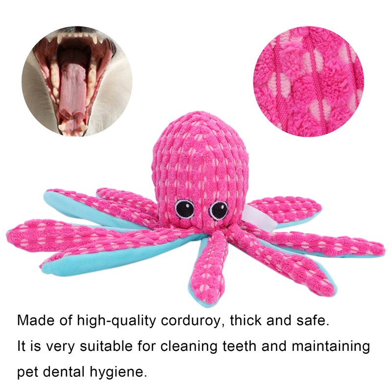 Pet Corduroy Octopus Vocal Toy Puppy Biting Training Toy for