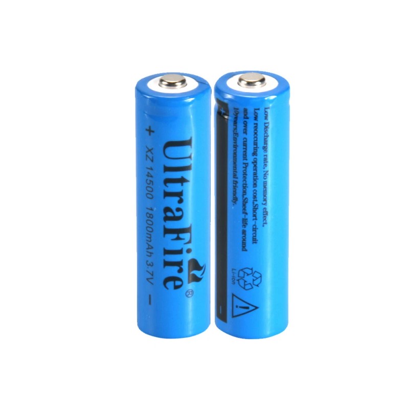 UltraFire 4pcs 14500 Battery 3.7V UltraFire 1800mAH Rechargeable Batteries Cell