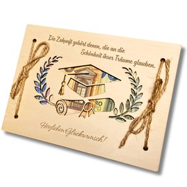 Money Gift Graduation | Passed Examination Gift | Master, Doctor, Graduation Gift, Money Packaging | Money Gift Made of Wood (Graduation)