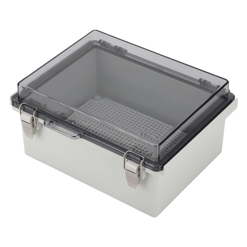 Waterproof Junction Box with Clear Cover, ABS Plastic Hinge Housing,