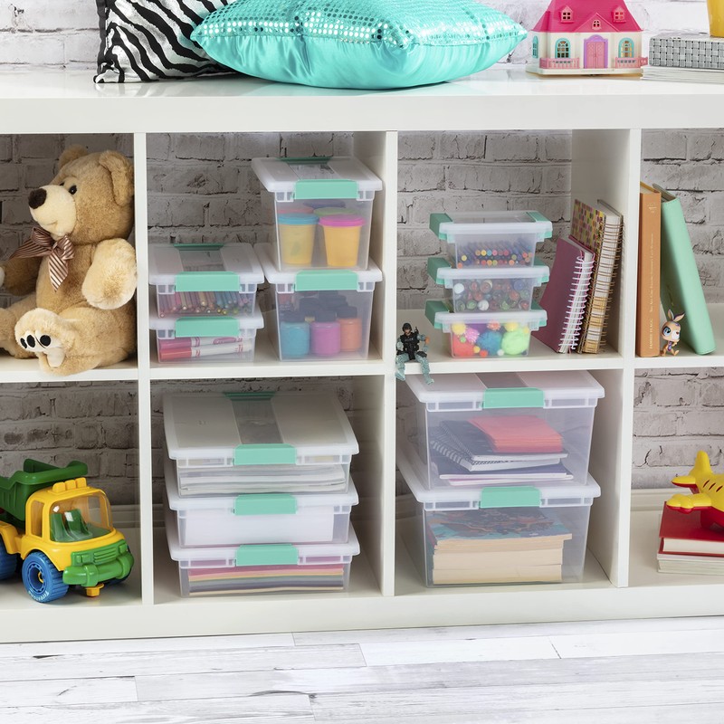 Sterilite Medium Clip Box, Stackable Small Storage Bin with Latching