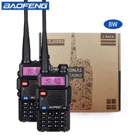 1pcs US Warehouse Stock Dual Band Ham Intercom Waki Taki BF UV-5R Boafeng for Baofeng 8W Two Way for Radio Long Range Walkiecolor: 1 pieces 8 watt black