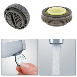 Neoperl Slim Coin Slot Faucet Aerator Perlator Hidden Aerated Stream flow Rates for Kitchen Bathroom (Yellow 2.2 gpm, Regular Male)