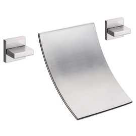 SUMERAIN Wall Mount Waterfall Tub Faucet 3 Hole Brushed Nickel Bathtub Faucet, Extra High Flow Rate