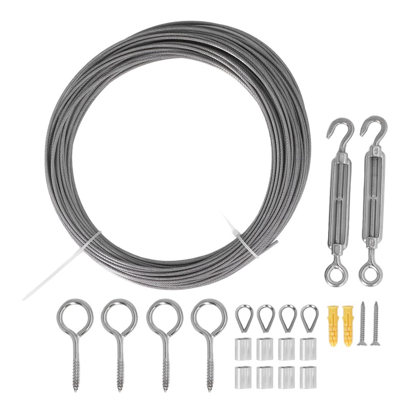 Stainless Steel Wire Rope Set Rust Proof Prevent Corrosion PVC