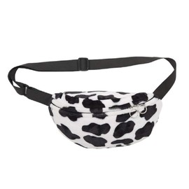 AIBEARTY Women Girls Fashion Cow Print Plush Waist Bag Fanny Pack Pouch Sport Belt Bag Hip Chest Crossbody Shoulder Purse