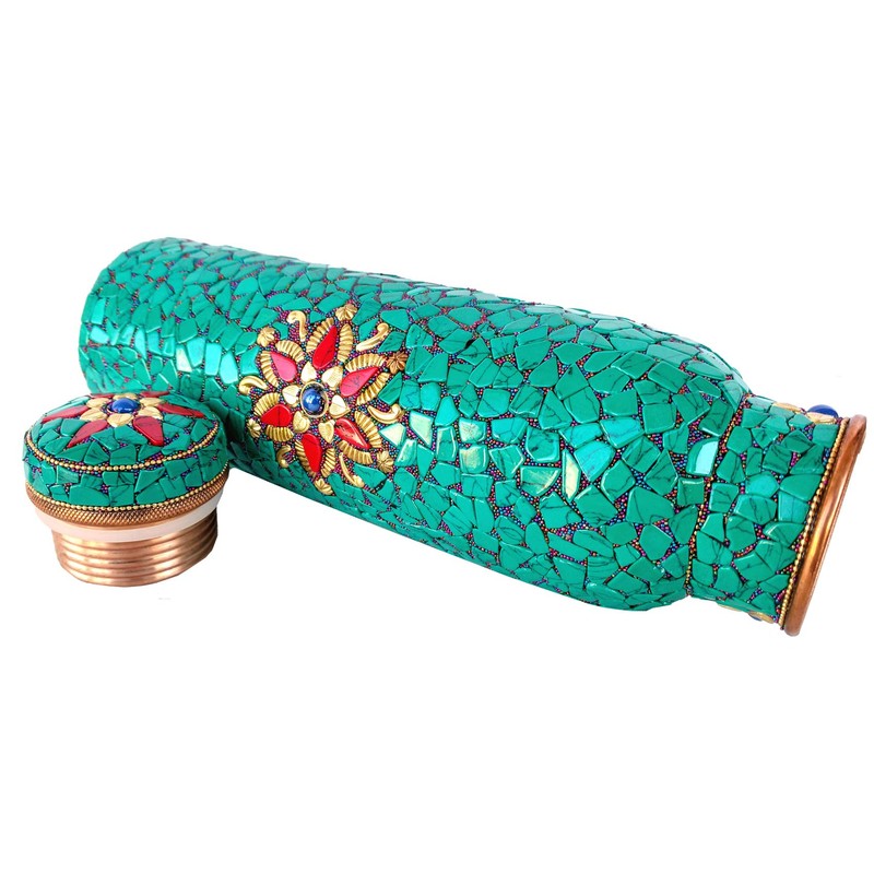 Rastogi Handicrafts New Joint Less Water Pure Copper Bottle 950