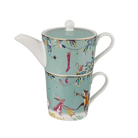 Sara Miller London Woodland Tales Tea for One, Merry Band, Green, 18x17x10