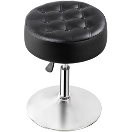 Segawe Vanity Ottoman Stool Adjustable 360° Swivel Makeup Stool Chair for Bedroom Black