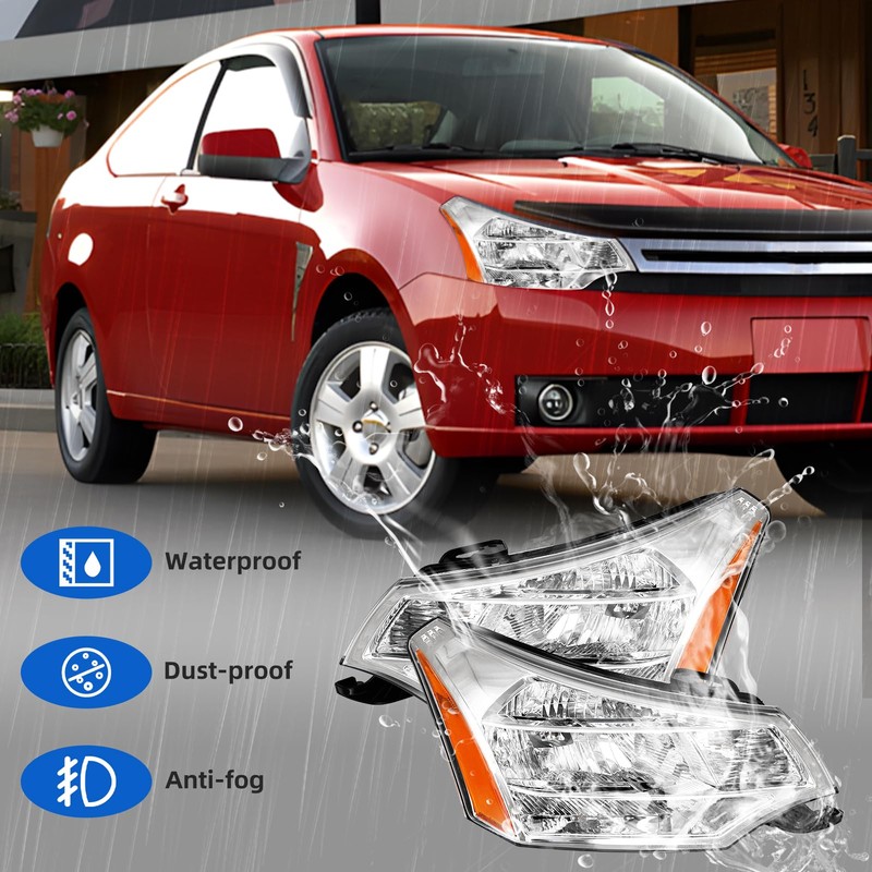 Rvplpr Headlight Assembly Compatible with 2008 2009 2010 2011 Focus