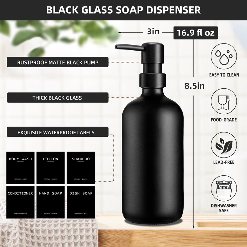 Kitchen Soap Dispenser Set with Sponge Holder, Dish Soap Dispenser