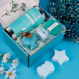 Birthday Pamper Gifts for Women, Unique Bath Sets Self Care Package for Her, Get Well Soon Relaxing Spa Present, Ladies Pamper Hamper Christmas Birthday Gifts for Mum Wife Friend (Blue)