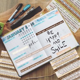 Scrapbook Stickers Bullet Journal Accessories Sticker Vintage Scrapbooking Washi Paper Set 24 Pieces Stickers Sayings Photo Album Laptop Sticker for Album Collage Journaling Accessories DIY Decoration