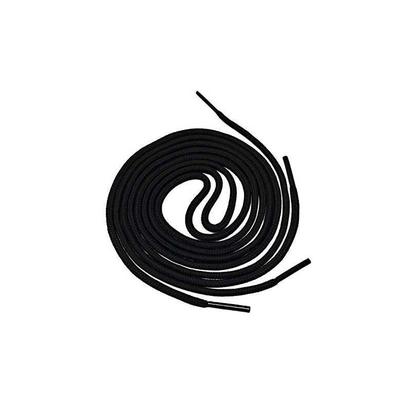WS UK Round Boot Laces/Shoelaces [100cm, Black]