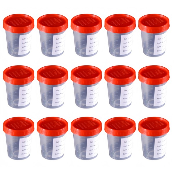 15Pcs 4oz/120ml Disposable Specimen Cups,Each Disposable Specimen Cup has a