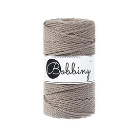 Bobbiny Macrame Cord 3 mm Triple Twisted - 100 m Choice - Brown (Coffee)
