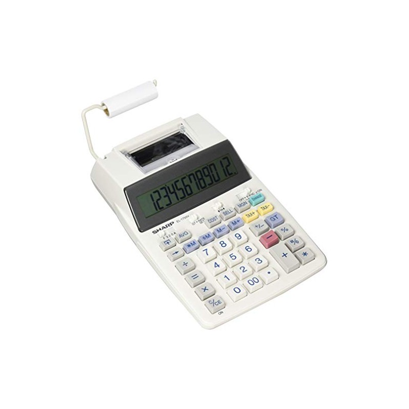 Sharp EL-1750V Semi-Desktop Printer Calculator, 12 Digits
